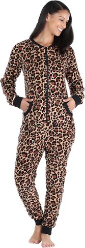 Frankie & Johnny Women's Fleece Non-Footed Onesie Loungewear Pajamas in Saudi Arabia
