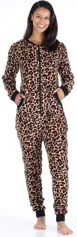Frankie & Johnny Women's Fleece Non-Footed Onesie Loungewear Pajamas in Saudi Arabia