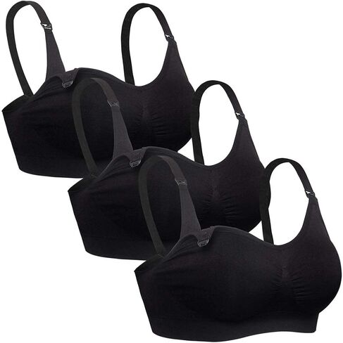 iloveSIA Nursing Bras for Mom Breastfeeding, Seamless Supportive Sleep Bra for Maternity Postpartum S-2XL 3Pack in Saudi Arabia