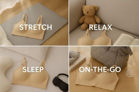 iloveSIA Nursing Bras for Mom Breastfeeding, Seamless Supportive Sleep Bra for Maternity Postpartum S-2XL 3Pack in Saudi Arabia