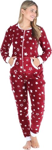 Frankie & Johnny Women's Fleece Non-Footed Onesie Loungewear Pajamas in Saudi Arabia