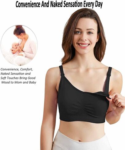 iloveSIA Nursing Bras for Mom Breastfeeding, Seamless Supportive Sleep Bra for Maternity Postpartum S-2XL 3Pack in Saudi Arabia