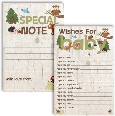 Amanda Creation Gold & Silver Twinkle Little Star Gender Neutral Baby Wishes Cards 20, 4"x6" - Fun Activity for Baby Showers - Keepsakes Last Generations - Fill-In, Double-Sided Cards in Saudi Arabia