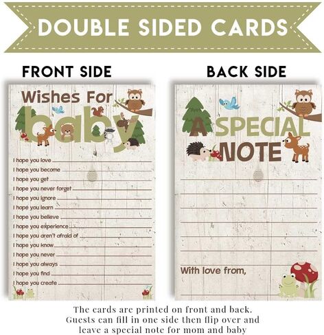Amanda Creation Gold & Silver Twinkle Little Star Gender Neutral Baby Wishes Cards 20, 4"x6" - Fun Activity for Baby Showers - Keepsakes Last Generations - Fill-In, Double-Sided Cards in Saudi Arabia