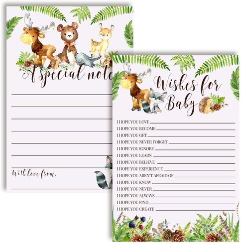 Amanda Creation Gold & Silver Twinkle Little Star Gender Neutral Baby Wishes Cards 20, 4"x6" - Fun Activity for Baby Showers - Keepsakes Last Generations - Fill-In, Double-Sided Cards in Saudi Arabia