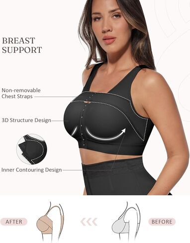 Feelirl Front Front Closure Spoture Bra للنساء بعد الجراحة صدرية ضغط مع شريط دعم الثدي in Saudi Arabia
