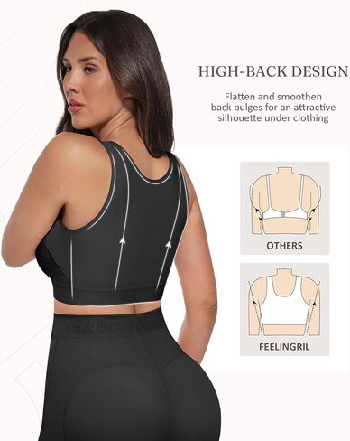 Feelirl Front Front Closure Spoture Bra للنساء بعد الجراحة صدرية ضغط مع شريط دعم الثدي in Saudi Arabia