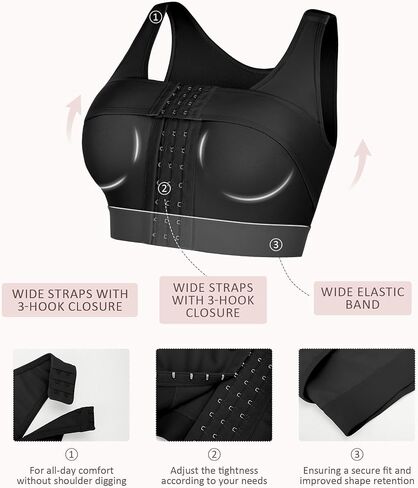 Feelirl Front Front Closure Spoture Bra للنساء بعد الجراحة صدرية ضغط مع شريط دعم الثدي in Saudi Arabia