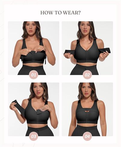 Feelirl Front Front Closure Spoture Bra للنساء بعد الجراحة صدرية ضغط مع شريط دعم الثدي in Saudi Arabia