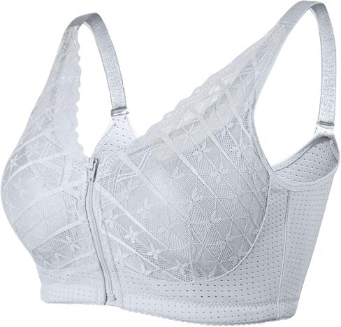 Front Closure Mastectomy Bra-Zip Post-Surgery Bra with Pocket for Breast Prosthesis -Everyday Surgical Bras for Women in Kuwait