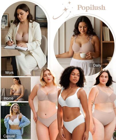 Popilush Minimizer Bras for Women Full Coverage Underwire, Plus Size Bra with Supportive & Comfortable for Large Breasts in Saudi Arabia