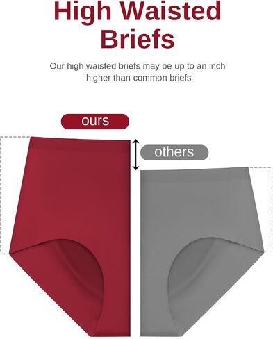 Womens Seamless Underwear High Waisted Full Coverage Briefs No Show Soft Breathable Panties 6 Pack in Kuwait