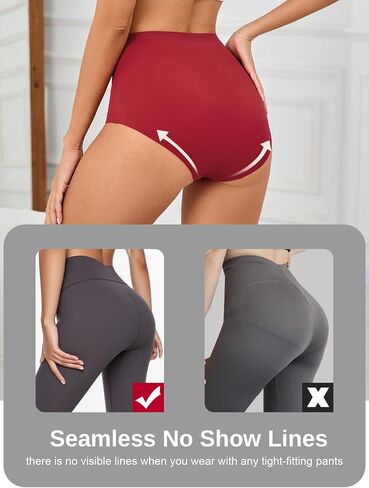 Womens Seamless Underwear High Waisted Full Coverage Briefs No Show Soft Breathable Panties 6 Pack in Kuwait