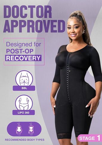 انتزع الجسم فاجاس كولومبيانا | Faja Shapwear للنساء مع الأكمام | المرحلة 1 فاجا بعد الجراحة BBL & Lipo 360 in Kuwait