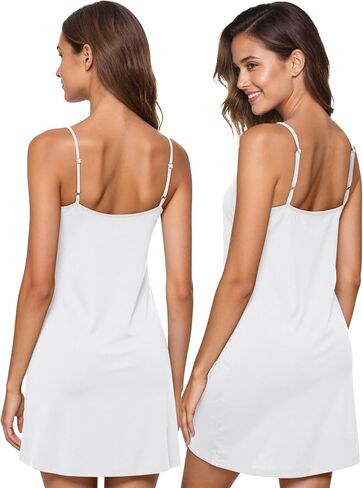 2 Packs Full Slip Spaghetti Strap Dresses for Women Under Dress Cami Halter Sleeveless Undergarment Nightgown in Saudi Arabia
