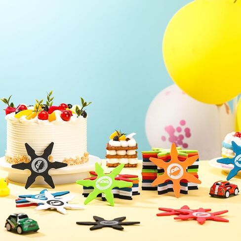 ألعاب نينجا فوم ستار تويز صغيرة من إسفنج الرمي على شكل نجوم من الفوم ألعاب رمي نينجا مفضلة لحفلات أعياد الميلاد للأولاد إكسسوار أزياء الهالوين، 4 بوصة (24، وردي داكن، وردي، أسود) in Kuwait