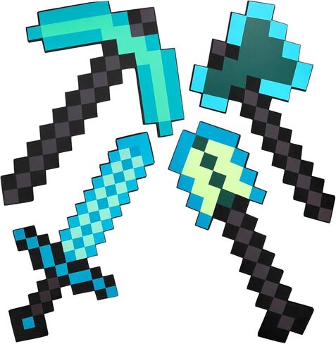 4pcs Children's Toy Weapon Playset - Sword, Axe, Pickaxe & Shovel, Excellent Gift for Holidays and Parties (4-Piece Set) in Kuwait