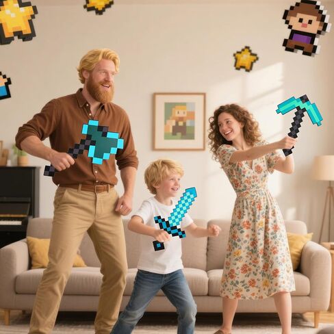 4pcs Children's Toy Weapon Playset - Sword, Axe, Pickaxe & Shovel, Excellent Gift for Holidays and Parties (4-Piece Set) in Kuwait