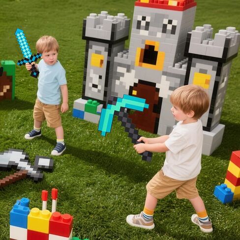 4pcs Children's Toy Weapon Playset - Sword, Axe, Pickaxe & Shovel, Excellent Gift for Holidays and Parties (4-Piece Set) in Kuwait