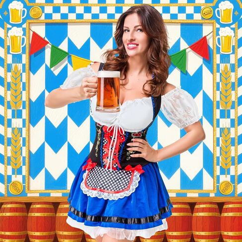 2 PCS Women Oktoberfest Dirndl Blouse German Dirndl Blouse Beer Beer Top for Bavarian Traditary Assume in Kuwait