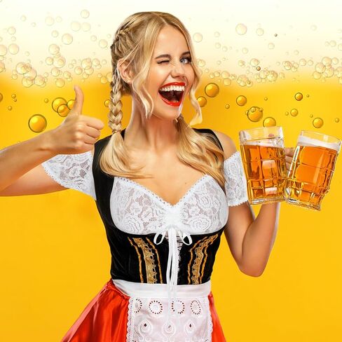 2 PCS Women Oktoberfest Dirndl Blouse German Dirndl Blouse Beer Beer Top for Bavarian Traditary Assume in Kuwait