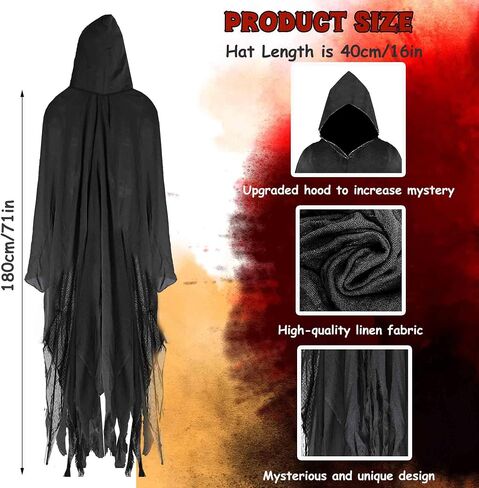 هالوين مقنعين عباءة قاتمة كوزبلاي زي عصر النهضة في العصور الوسطى كيب القوطية المعالج in Kuwait