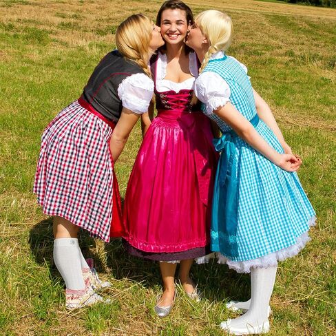 2 Pairs Oktoberfest Socks with Edelweiss Pin White Lederhosen Knitted Socks for Men Women German Traditional in Kuwait