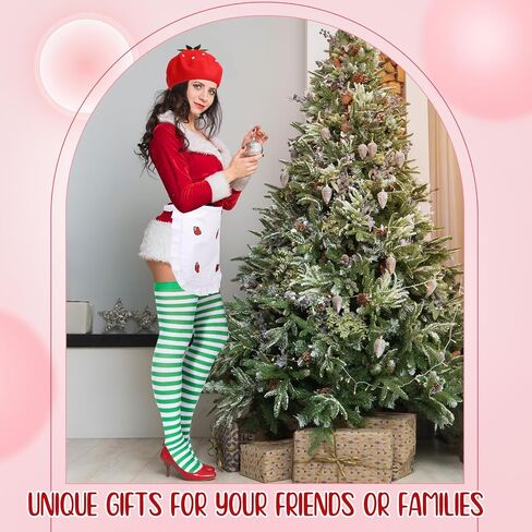 Coume 4 Pcs Halloween Strawberry Cake Costume Beret Hat Maid Cosplay Apron Women Striped Socks Group Team Game Night Party in Saudi Arabia
