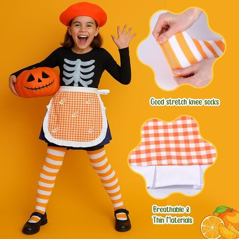 Coume 4 Pcs Halloween Strawberry Cake Costume Beret Hat Maid Cosplay Apron Women Striped Socks Group Team Game Night Party in Saudi Arabia