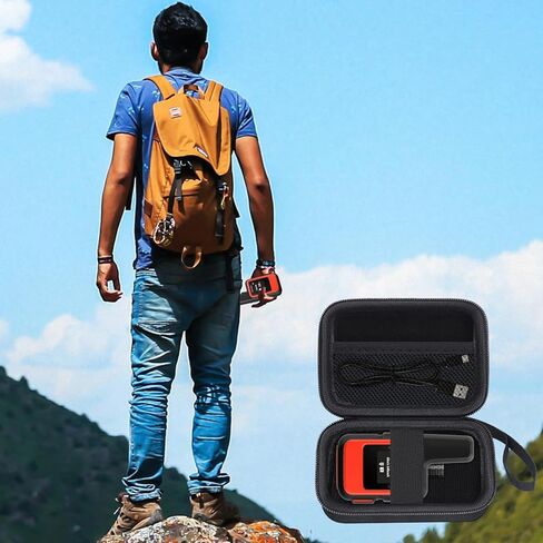حافظة صلبة لجهاز Garmin inReach Mini 2 / inReach Mini، حقيبة تخزين محمولة بنظام تحديد المواقع العالمي (GPS) مع جيب ملحقات للمشي لمسافات طويلة والسفر والتخييم - أسود (الجراب فقط) in Kuwait