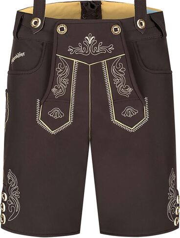 Lukas – Men Bavarian Softshell Shorts with Suspenders - Lederhosen Oktoberfest Outfit in Kuwait