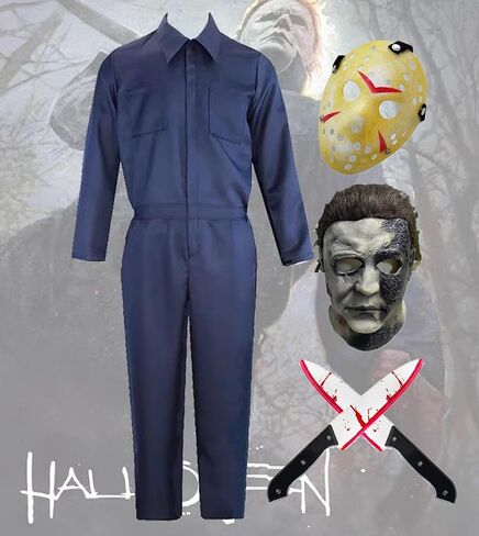 Men's Halloween Bodysuit Set 5-Pieces Jumpsuit Halloween Outfits Set for Adults Men Clothing in Saudi Arabia