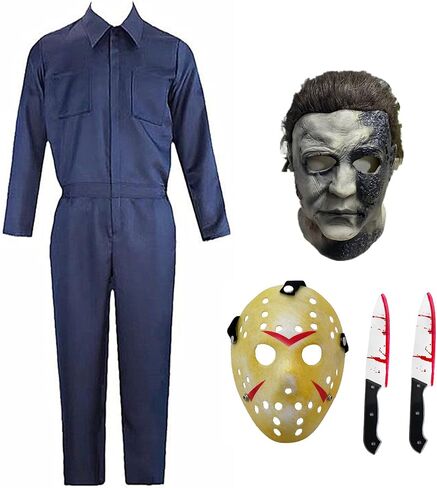 Men's Halloween Bodysuit Set 5-Pieces Jumpsuit Halloween Outfits Set for Adults Men Clothing in Saudi Arabia