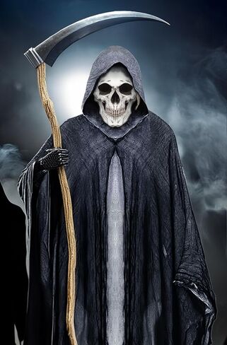 Halloween Horror Grim Reaper Costume Men Scary Cloak Witch Costume Men Women Hooded Cape for Adult Cosplay Props in Saudi Arabia