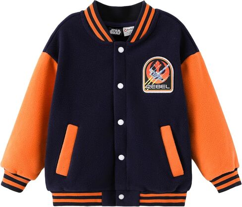 STAR WARS Boy Girl Varsity Jacket Zipper Lightweight Bomber Snap Button Front Cardigan Outerwear Fall Cloth Sweatshirt 2-13Y in Saudi Arabia