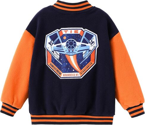STAR WARS Boy Girl Varsity Jacket Zipper Lightweight Bomber Snap Button Front Cardigan Outerwear Fall Cloth Sweatshirt 2-13Y in Saudi Arabia