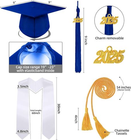 SYHOITE 4 PIETS 2025 TUREX TRAGUATION GOWTE CAP CAP TASSEL STOLE STOL in Saudi Arabia