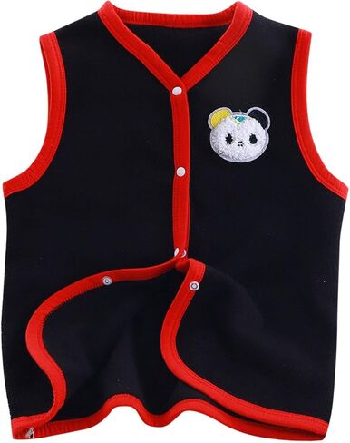 Toddler Vest for Girls Boys Funny Panda Graphic Sleeveless Jacket Kids Sherpa Fuzzy Fleece Outerwear Coat 1-10 Years in Saudi Arabia