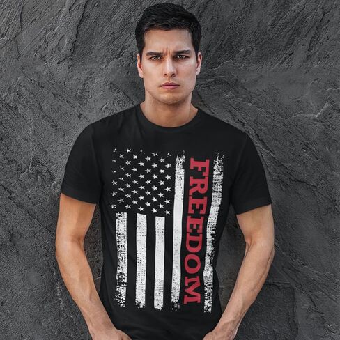 Freedom Shirt – Simple Freedom Text T Shirt for Men & Women Patriotic Men's Tshirts Graphic Tee in Kuwait