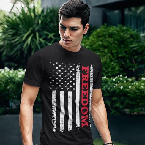 Freedom Shirt – Simple Freedom Text T Shirt for Men & Women Patriotic Men's Tshirts Graphic Tee in Kuwait