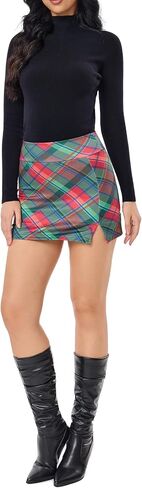 sissycos Women's Skorts Skirts, High-Waisted Split Hem - Comfortable Milk Silk Novelty Prints with Shorts in Saudi Arabia