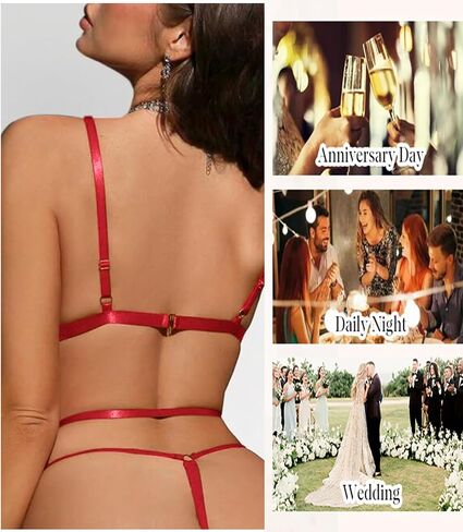 Kolagri Sexy Crotchless Lingerie for Women Naughty One Piece Deep V Lace Bodysuit Cut Out Teddy Babydoll Nightgown in Kuwait