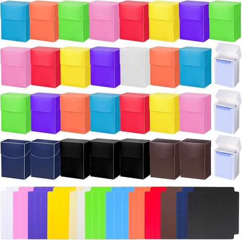 صناديق بطاقات سطح السفينة Leyndo TCG، سعة كبيرة مع فواصل، تناسب أكثر من 80 بطاقة ألعاب بطاقات التداول وحقائب تنظيم تخزين ألعاب بطاقات التداول والرياضة وبطاقات الألعاب، مناسبة للبطاقات القياسية (24) in Kuwait