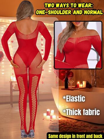 Womens Sexy Full Fishnet Bodysuit, One Piece Mesh Lace Jumpsuit Body Stockings, Rave Club Poster Exotic Dancer Outfit in Saudi Arabia