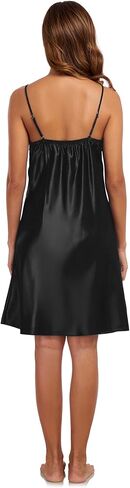 Women's Satin Nightgown with Robes Set 2 Piece Sexy Satin Bathrobe Set Bridal Nightwear V-Neck Cami Sleepwear in Kuwait