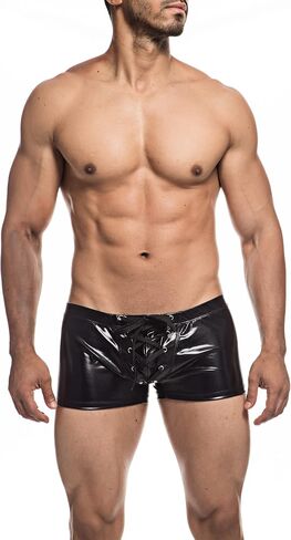 Men's Metallic Shorts Yoga Shiny Boxer Briefs Shiny Hot Pants Underwear Bikinis with Draswtring in Saudi Arabia