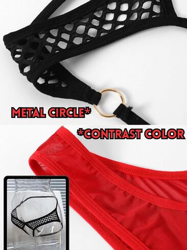 Mens Sexy Fishnet Mesh Combo Briefs Underwear, Color Block Cheeky Low Rise, Sheer Pouch Elastic Bikini Lingerie in Saudi Arabia