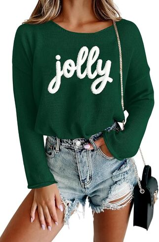 Women Merry Christmas Sweater Long Sleeve Xmas Top Top Funny Holiday Graphic Pullover Tops 2024 Trendy in Kuwait