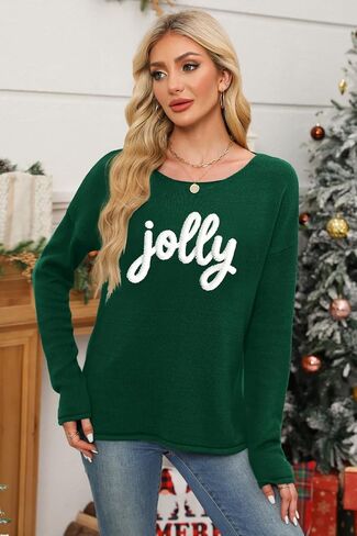 Women Merry Christmas Sweater Long Sleeve Xmas Top Top Funny Holiday Graphic Pullover Tops 2024 Trendy in Kuwait