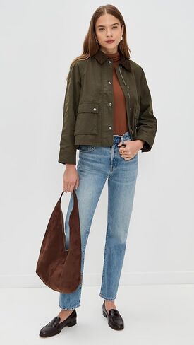 Madewell Waxed Waxed Zip-Front Barn Jacket in Saudi Arabia